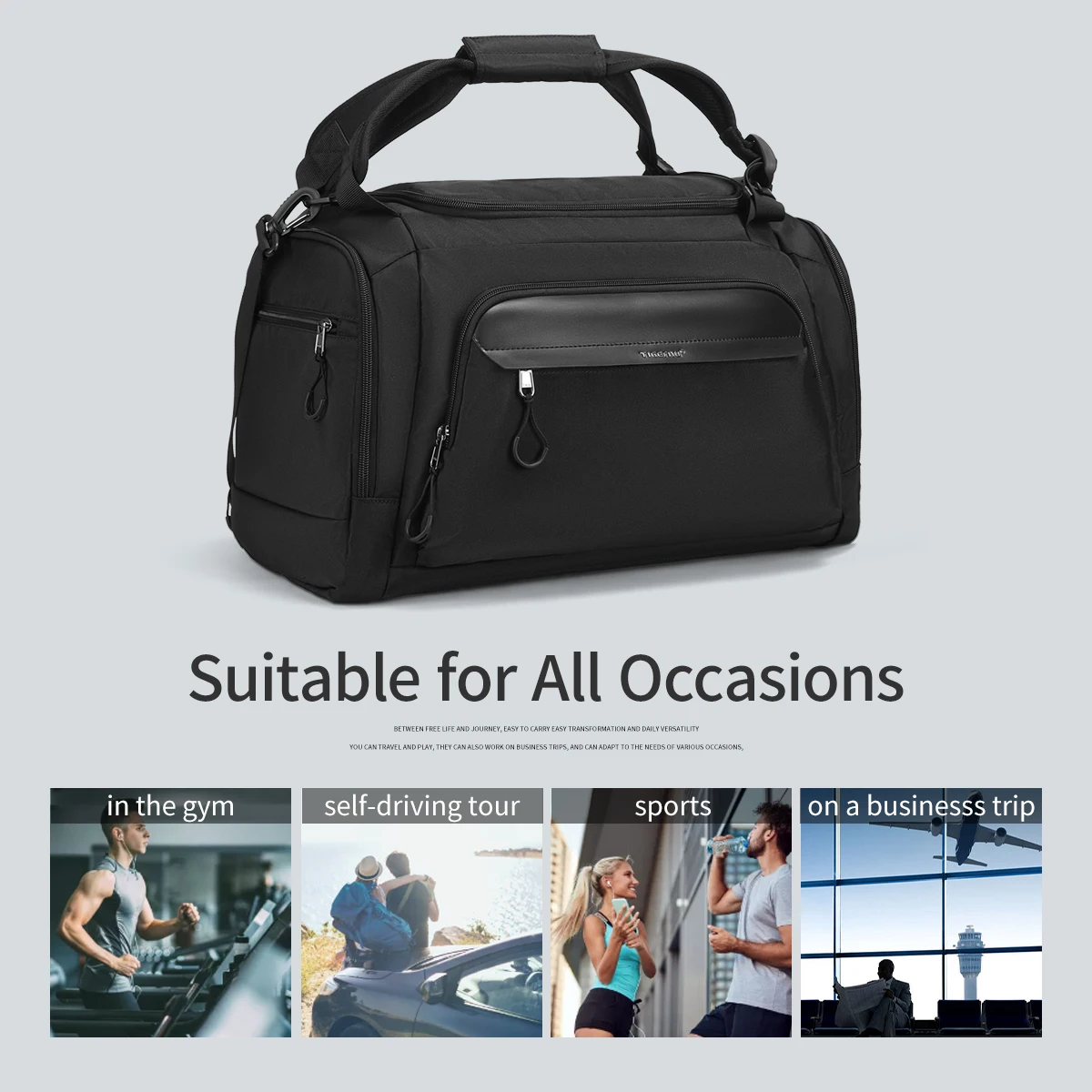Lifetime Warranty 2025 Men Travel Bag new 15.6inch Laptop Bag 36L Large Capacity Handbag Waterproof Shoulder Bag College Crossbody Bag