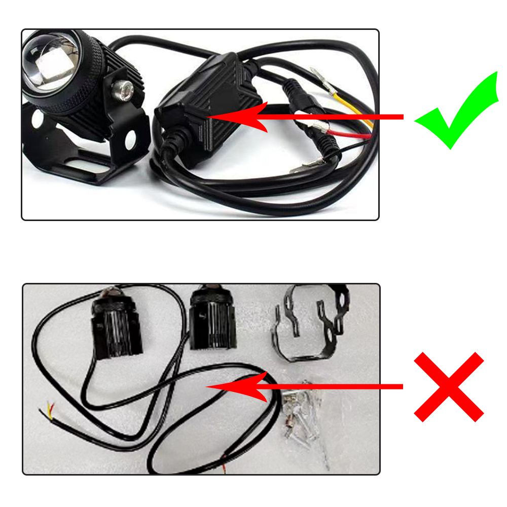 LED Motorcycle Headlamp Car Headlight Bulbs Auto Spotlights Lamp Projector Lens Dual Color Spot Fog Work Auxiliary Light 70W