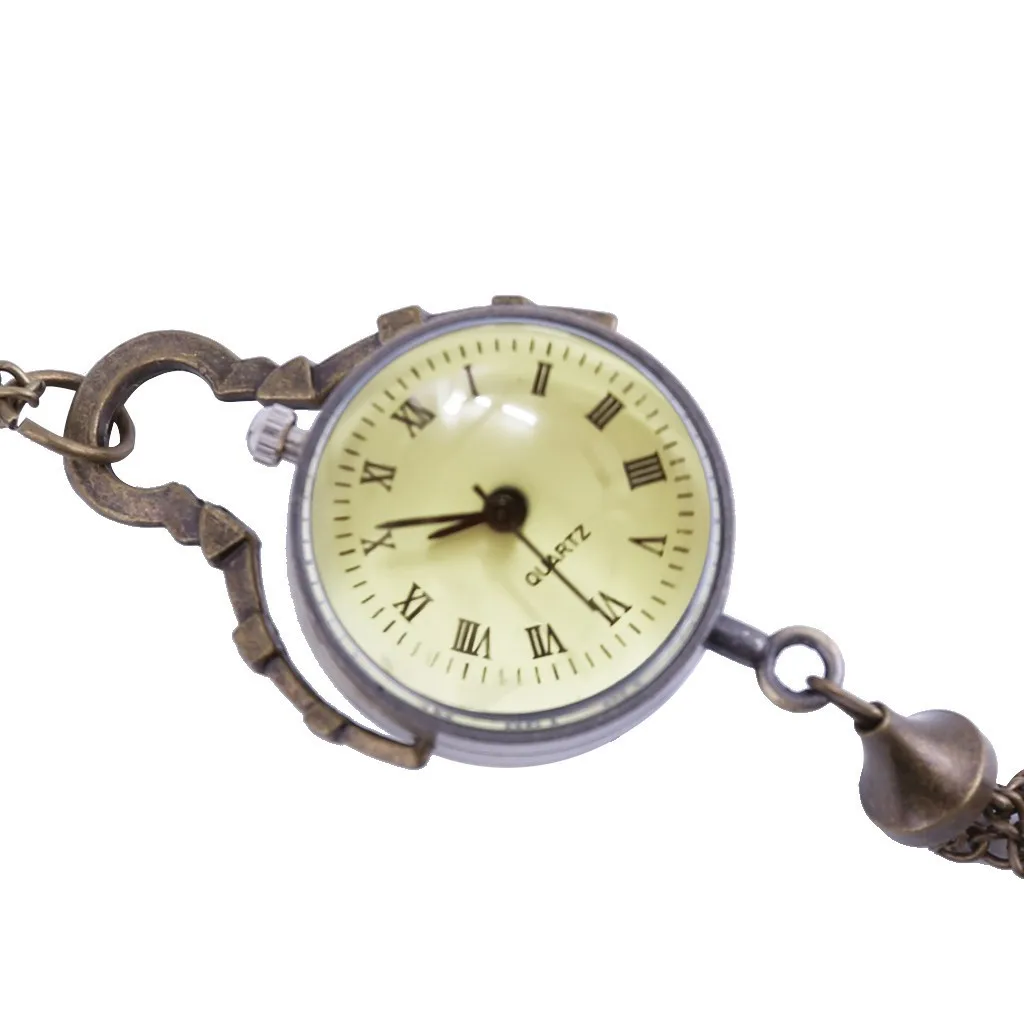 Ersonality Pocket Watch Round Glass Ball Retro Roman Scale 40. Pocket Watch Fashionable And Exquisitely Carved Pocket Watch