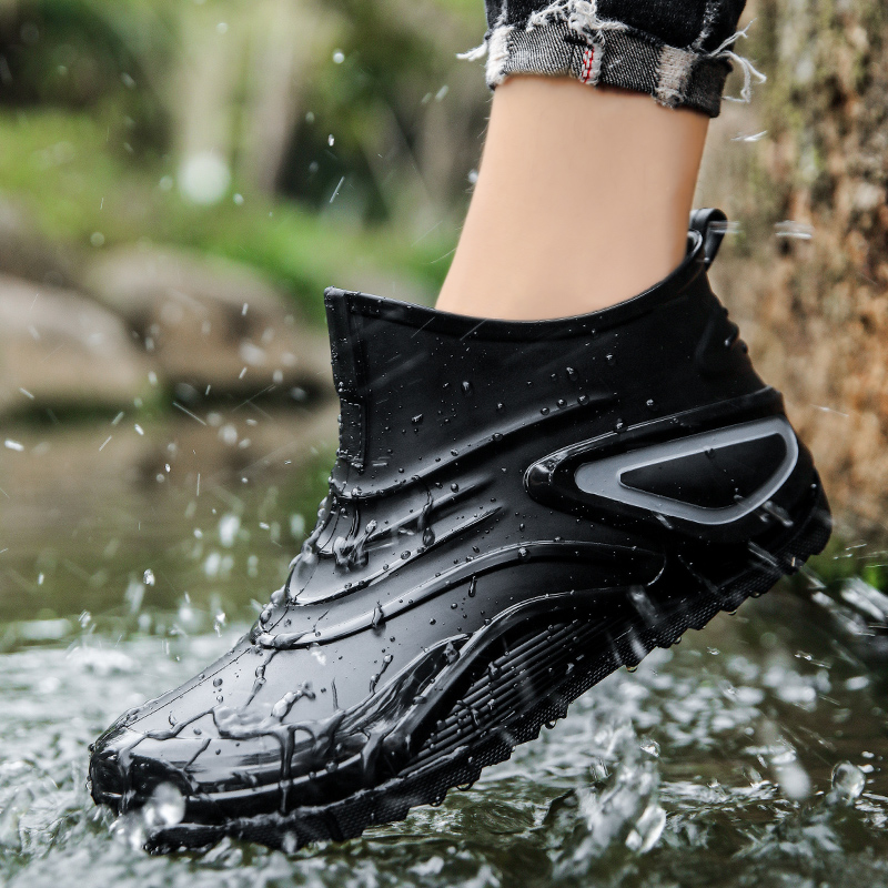 Mens Brand Rain Chef Fishing Shoes Casual Waterproof Comfortable Big Size Trend Non-slip Strong Wear-resistant Boots 24dc