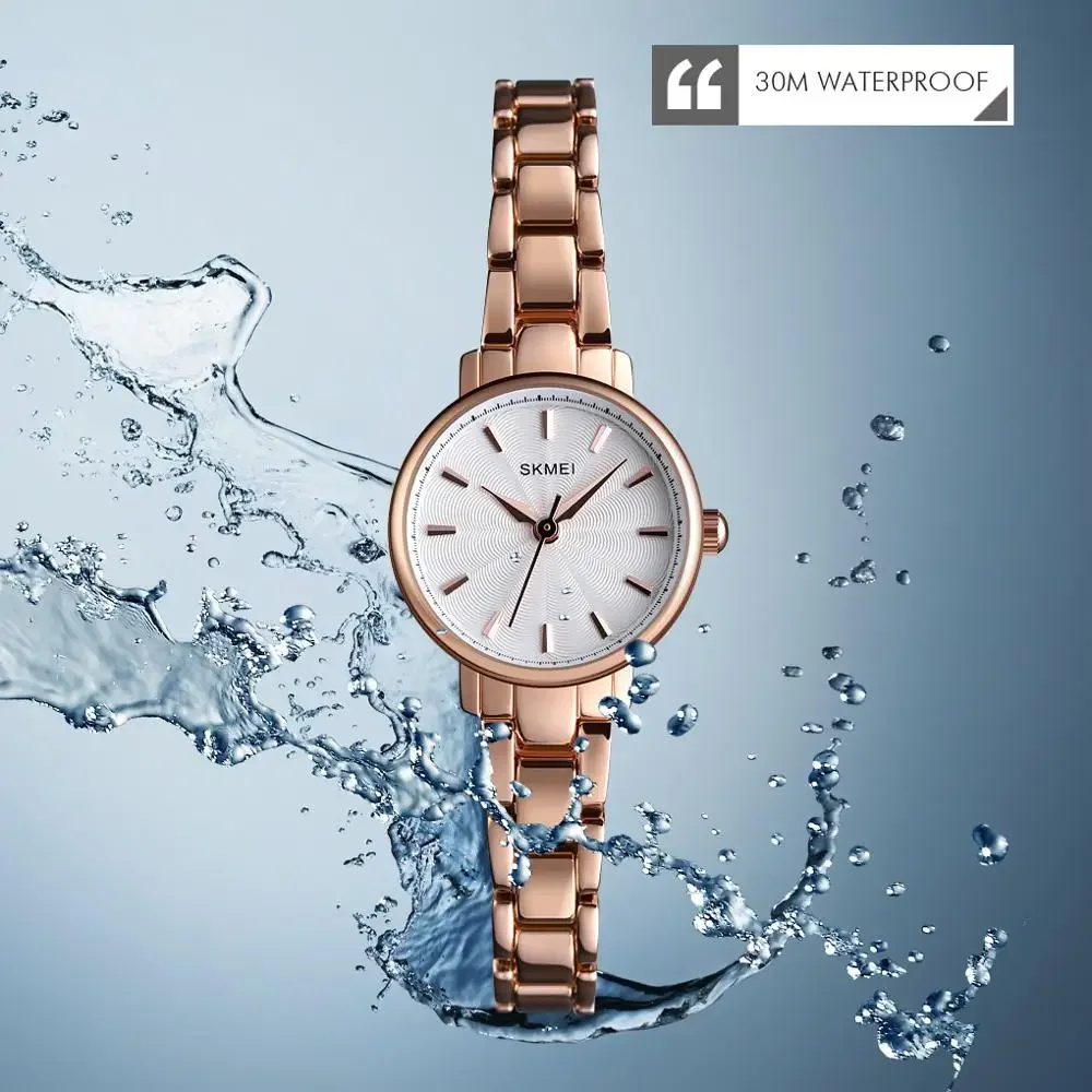 SKMEI 1410 Luxury Quartz Women Watch Ladies Versatile Steel Waterproof Elegant Women's Wristwatches Girl Clock 1252 Reloj mujer