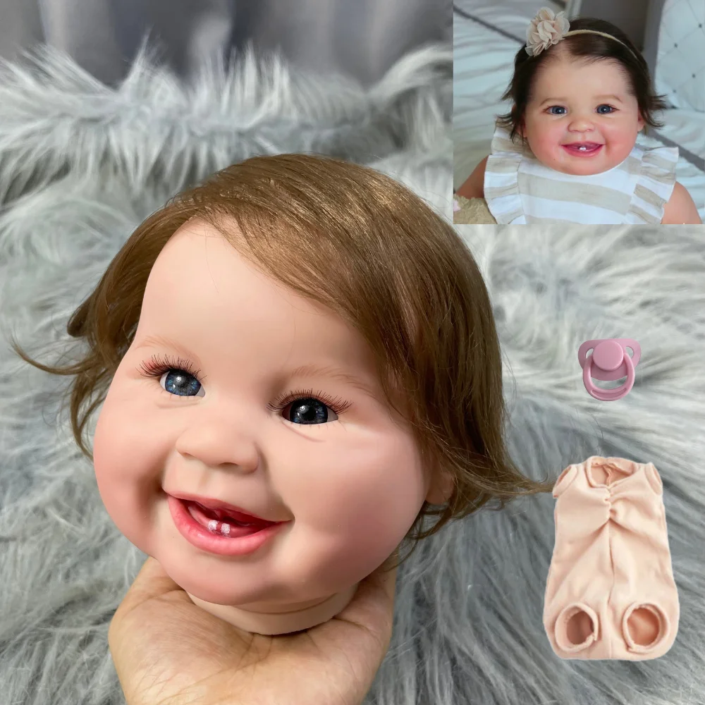 Clearance 23Inch Already Painted Reborn Doll Kit Juliana With Implanted Hair and Cloth Body Unassembled Handmade Doll Parts DIY