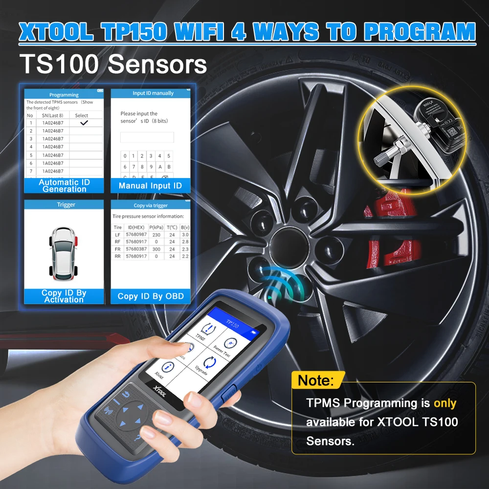 XTOOL TP150 WIFI TPMS Programming Diagnostic Tool Activate All Sensor Work On 315 433MHz Tire Pressure Monitor Read Clear DTCs