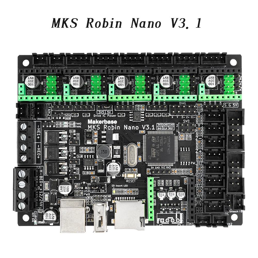 Makerbase MKS Robin Nano V3.1 3D Printer Control Board Motherboard TS35 TFT Touch Screen Compatible with A4988 TMC2209