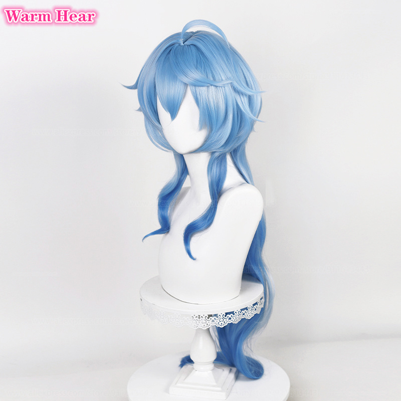 90cm Long Ganyu Cosplay Wig Blue Gradient Wig Cosplay 2025 Anime Wig new Heat Resistant Synthetic Wigs Halloween + Wig Cap