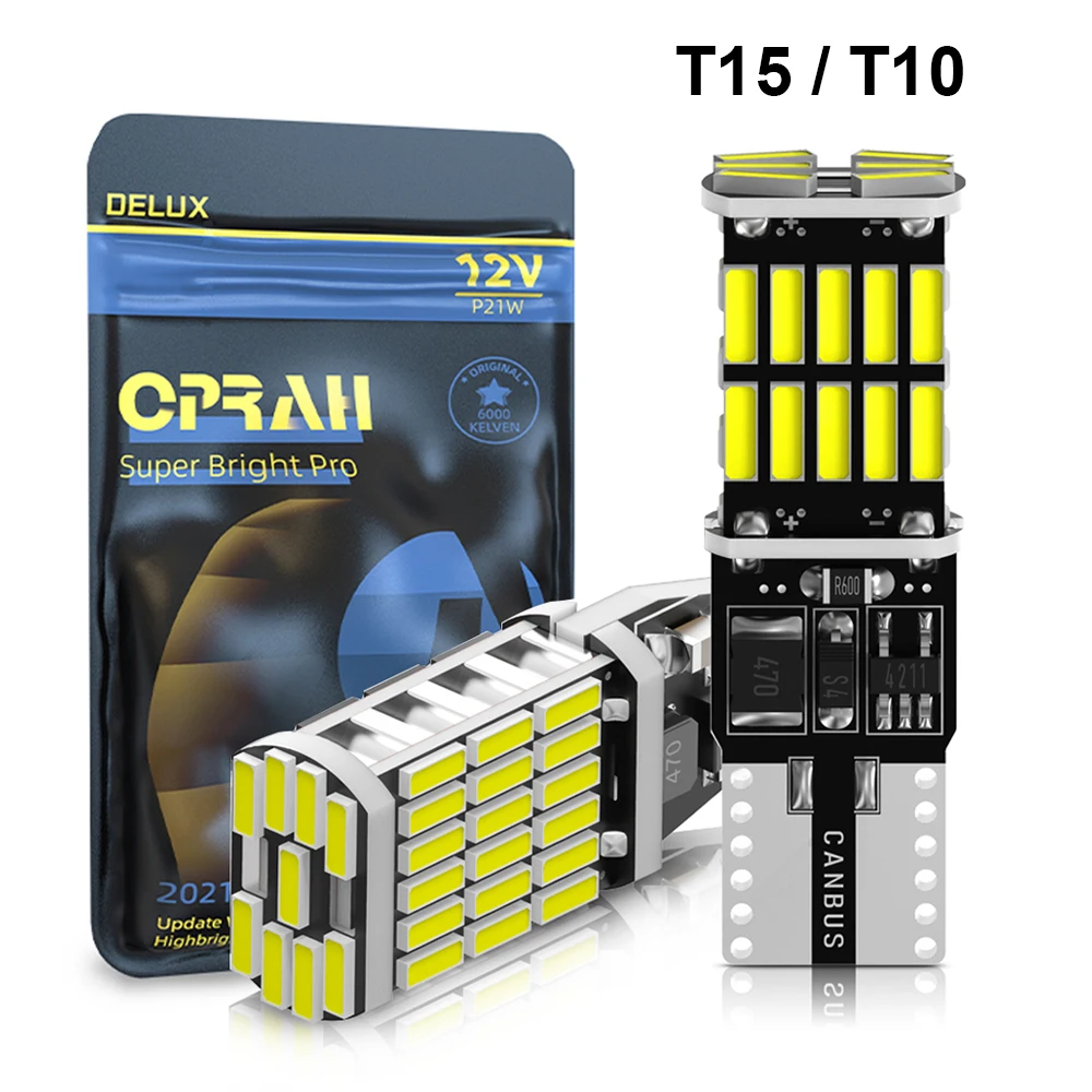 2/10pcs LED T15 W16W 921 2025 T10 W5W Car LED Light Canbus No new Error For Vehicle Bright 4014SMD Interior Dome Bulb Reverse Signal Lamp