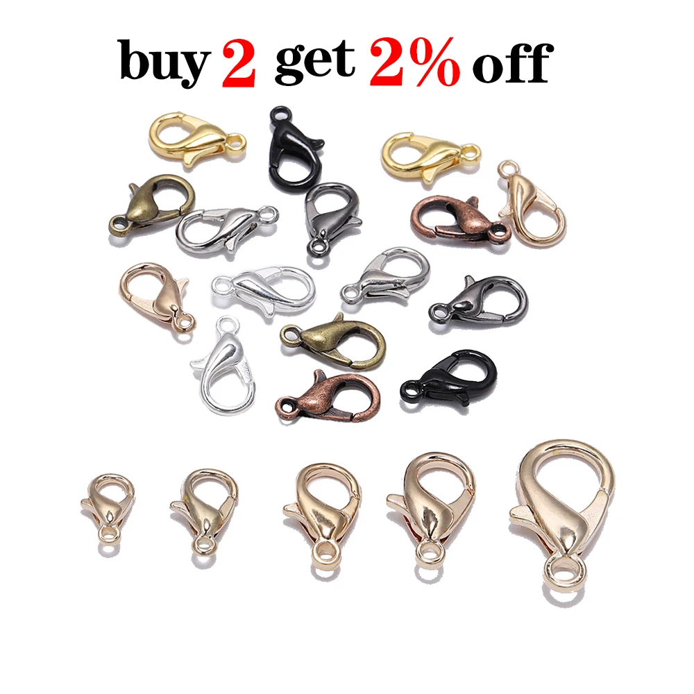 50pcs/lot new Jewelry Findings Alloy Lobster Clasp Hooks For 2025 Jewelry Making Necklace bracelet Chain DIY Supplies Accessories