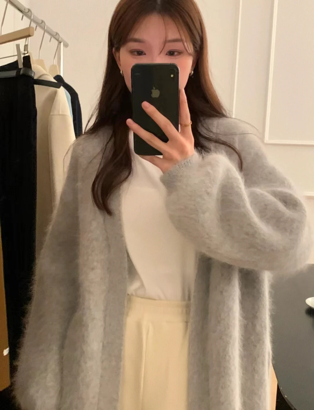 New Fluffy Mink Cashmere Sweater 2024 Autumn New Sable Long Cardigan with Belt Women's Sweater Loose Thick Knitted Coat C011