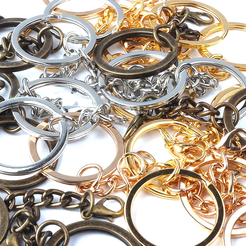 10-20pcs Screw 2025 Eye Pin Key new Chain Key Ring keychain Bronze Rhodium Gold Color Keyrings Split Rings With Screw Pin Jewelry Making