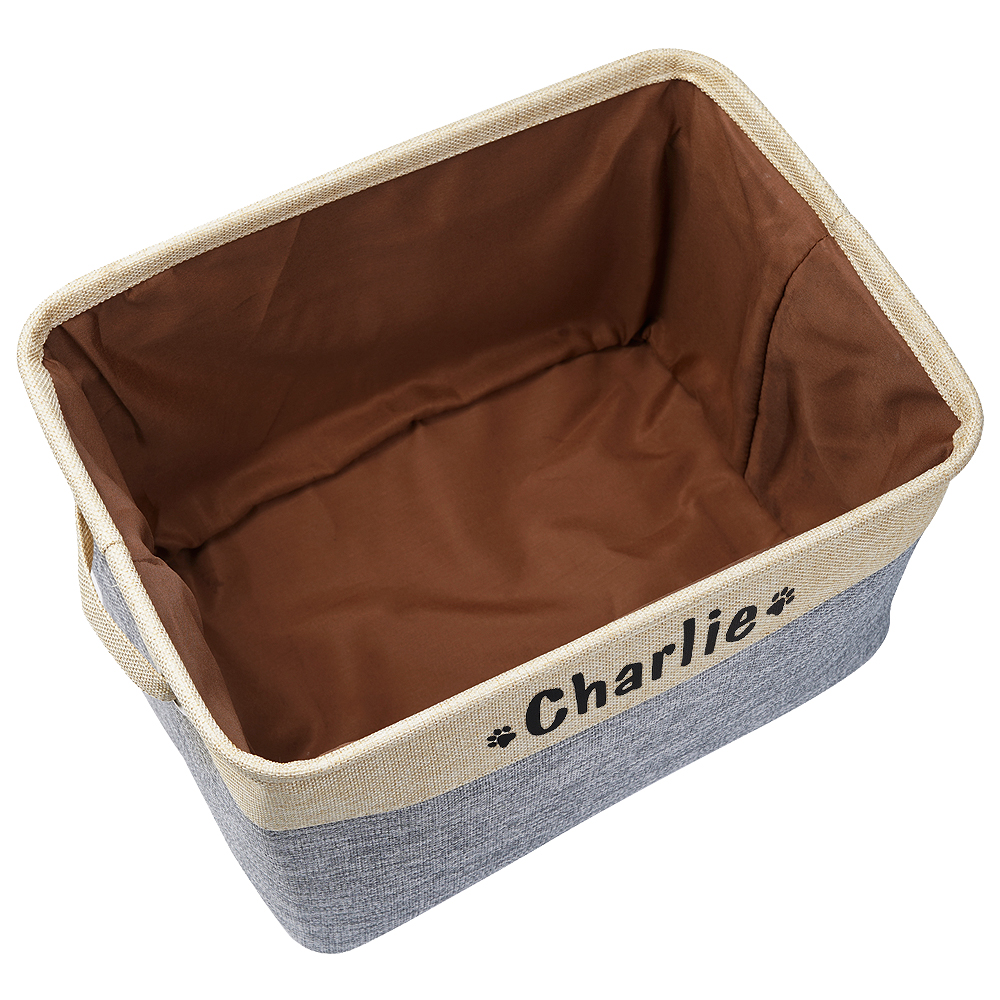 Custom Pet Dog Toy Storage Basket Personalized Foldable Dog Canvas Bag Pet Toys Clothes Storage Box Dog Accessories Pet Supplies