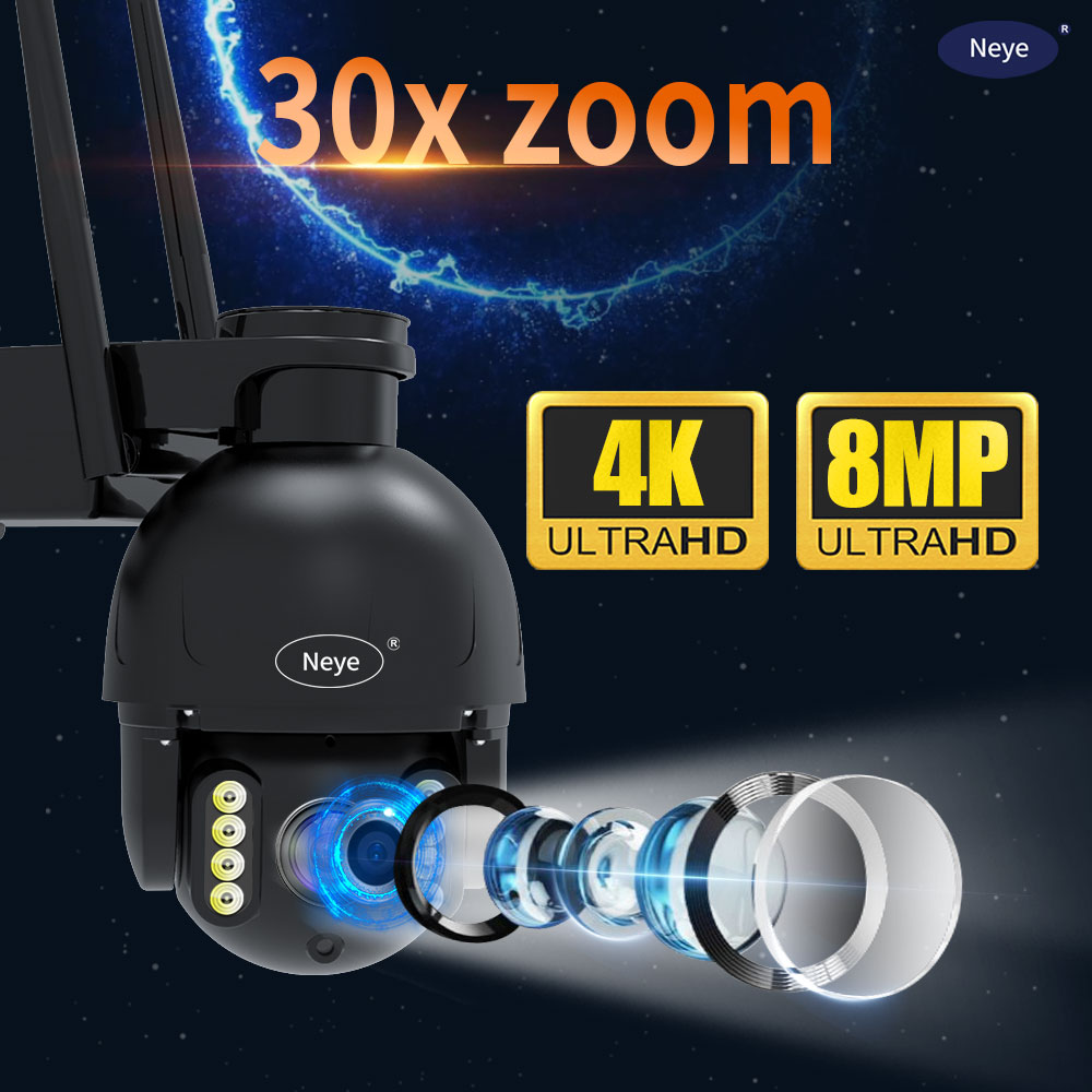 8MP 4K WiFi Camera Outdoor Home Security IP Camera 30X Zoom Fast Pan Tilt Camera P2P CCTV Security Video Monitor