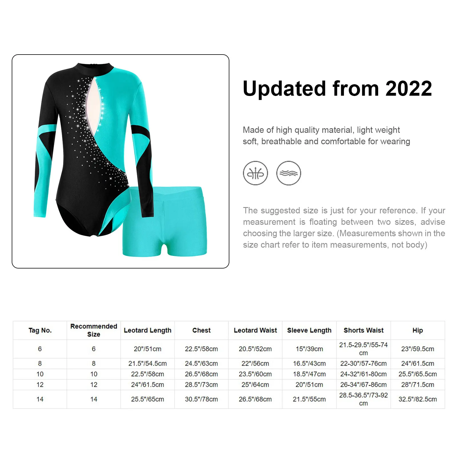 Kids Girls Ballet Dance Set Long Sleeve Rhinestones Open Back Gymnastic Figure Ice new Skating Mesh 2025 Leotard Jumpsuit and Shorts