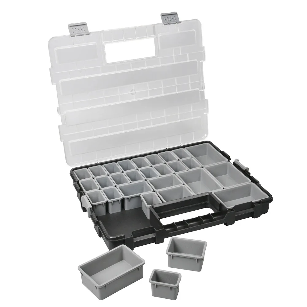 Stackable toolbox parts multiple grid plastic accessory tool box for hardware parts screws sorting accessories storage tool case