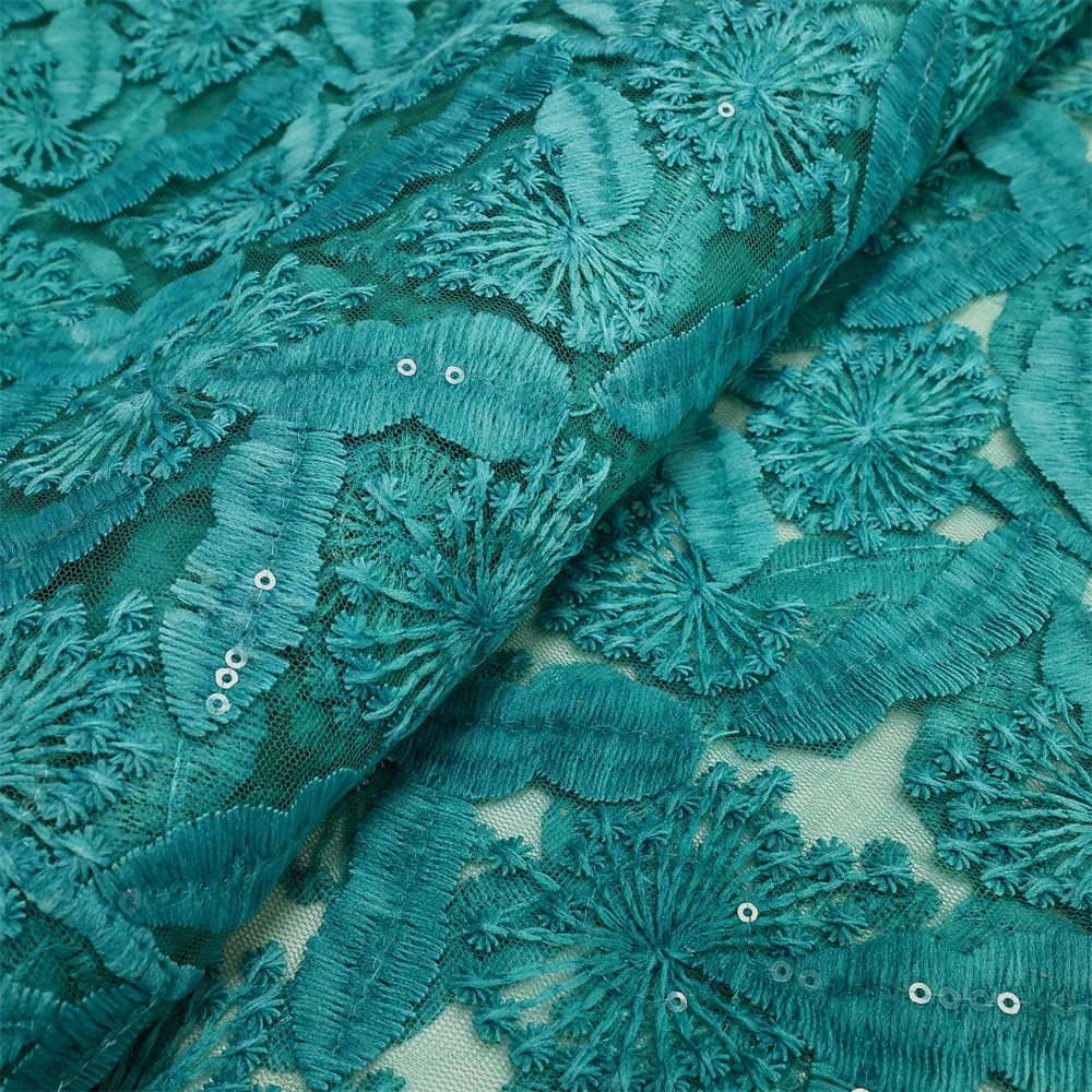 WHITE French Sequins Lace Fabric 2023 High Quality 5 Yards Nigerian Lace Fabric African Tulle Lace Fabric For Party Dress