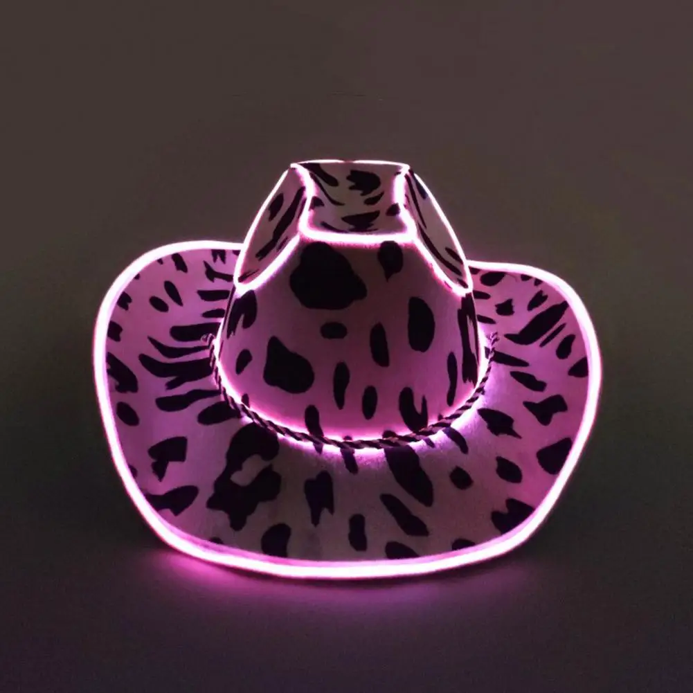 2023 Pink Cowgirl Hat Luminous Led Western Cowboy Hat For Bachelorette Party Country Wedding Glow In The Bridal Party Hat