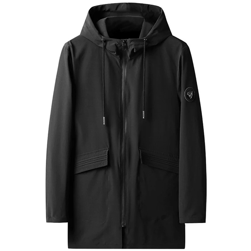 new Plus Size Men's Winter Warm Jacket Fleece Parka Coat 2023 New 2025 Black Hooded Windbreaker Outwear Fleec Jacket Long Parkas 8XL