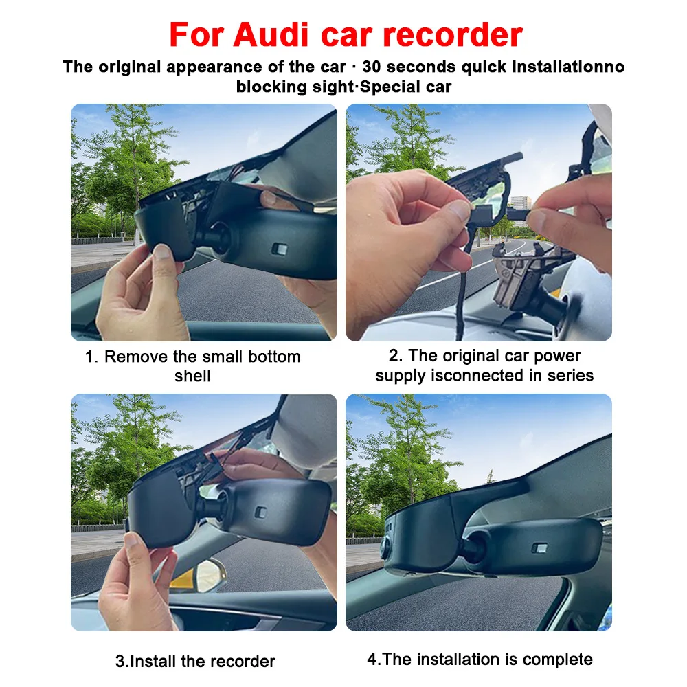 4K Car Dash Cam For Audi A3 A4 A6 A7 A8 Q3 Q5 Q7 R8 2004-2020 Car Camera Video Recorder Dashcam WIFI Car Dvr Recording Devices