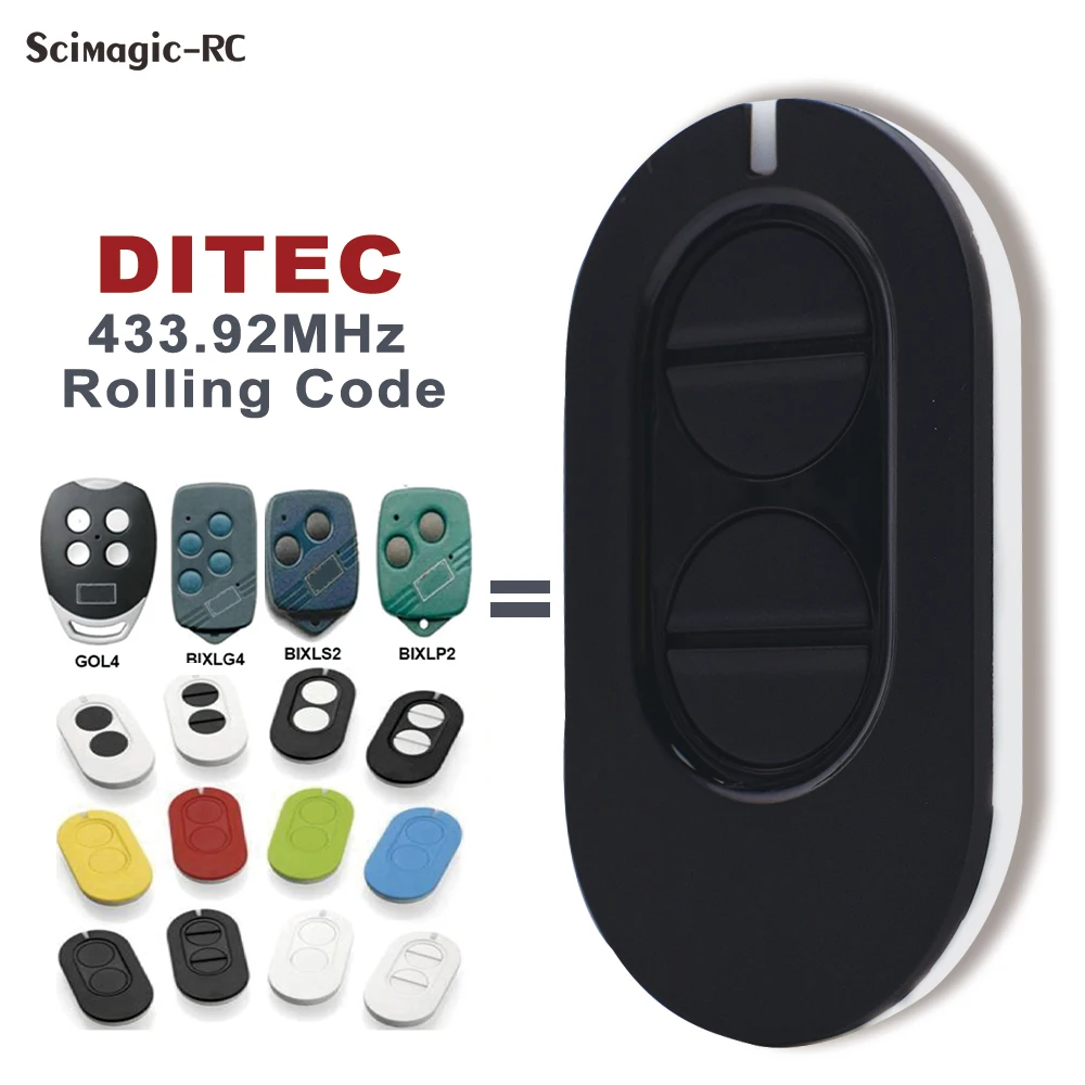 Entrematic ditec zen2/Entrematic ditec zen4 Garage Door Gate Remote 433MHz Rolling Code Transmitter Compatible ZEN2W ZEN4W