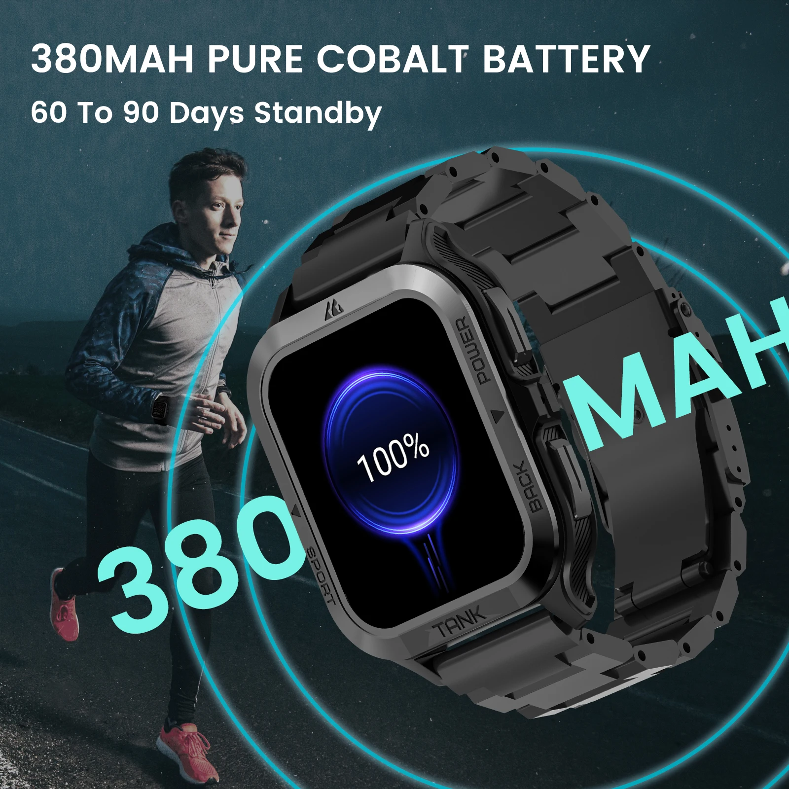 KOSPET TANK M2 Ultra Men Smartwatch Electronic Wrist Watches AI Voice Bluetooth Call 5ATM Waterproof Digital Mens Smart Watches