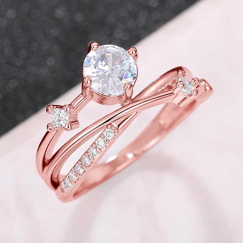 Huitan Trendy Women Rings 2023 New Wedding Accessories Dazzling Cubic 2025 Zirconia Temperament Elegant Female new Engagement Jewelry