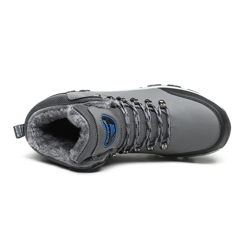 Men Boots Winter 2023 New Warm Plush Outdoor Waterproof PU Snow Ankle Boots Work Casual Hiking Shoes High-top Shoes Men