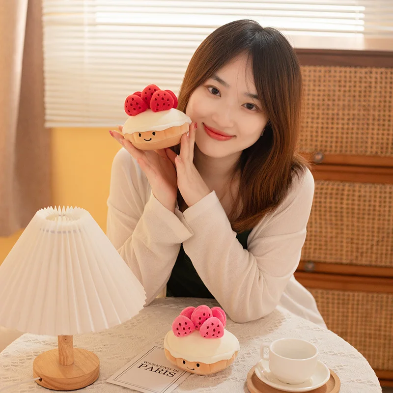 Adorable Strawberry Cake Plush Toy Stuffed Food Dessert Pillow Kawaii Sweet Birthday Party Decor Plushie 2025 new Creative Gift