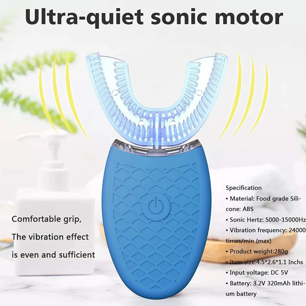 U Shaped Electric Toothbrush Teeth Whitening Automatic LED Sonic Toothbrush240325