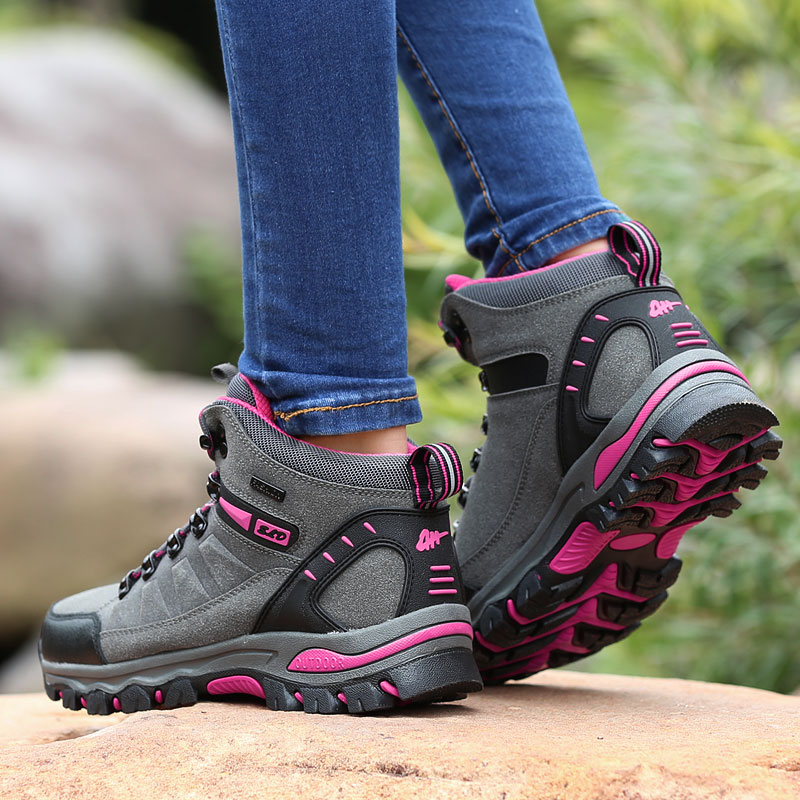 Outdoor Camping Hiking Shoes Ladies Work Shoes Sports Leisure Hiking Shoes Ladies Non-slip Cushioning Walking Boots Women Boots