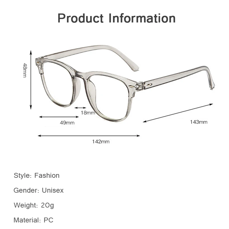 Anti Blue Light Computer Myopia Glasses Women Men Ultralight Clear Transparent Nearsight Eye Glasses Diopter 1.0 To 4.0