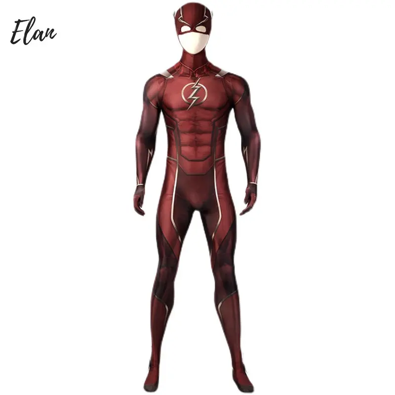 Man Flash Cosplay Barry Allen Cosplay Costume Adult new Men Flash Bodysuit Flash Costume Jumpsuit 2025 with Headgear
