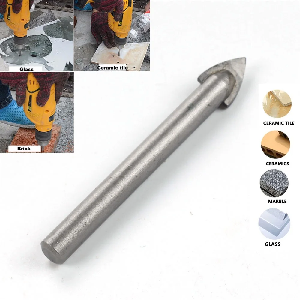2025 4/6/7 Pcs Glass Marble Porcelain Spear Head Ceramic Tile Drill new Bits Set Spade Drill Bit 3/4/5/6/8/10/12mm