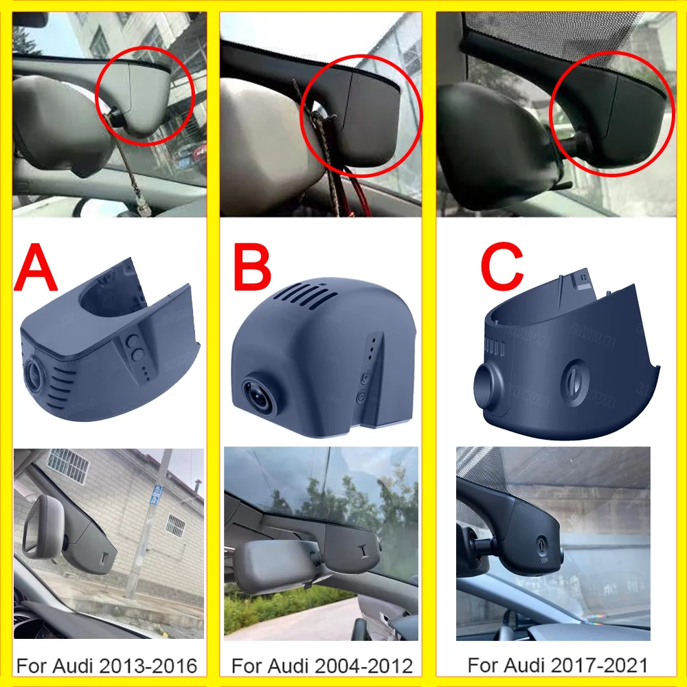4K Car Dash Cam For Audi A3 A4 A6 A7 A8 Q3 Q5 Q7 R8 2004-2020 Car Camera Video Recorder Dashcam WIFI Car Dvr Recording Devices