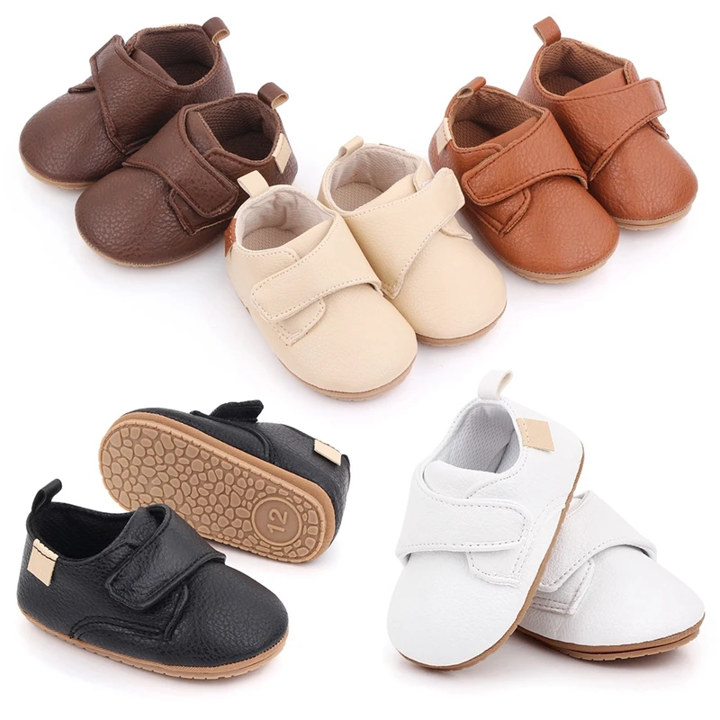 FOCUSNORM 6 Colors Toddler Baby Boys Girls Causal First Walker Shoes PU Leather Sneakers Soft Sole Cute Baby Flats Shoes