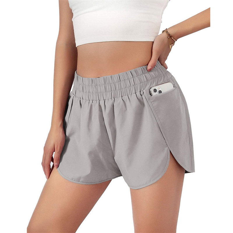 LM Womens Yoga Shorts Outfits High Waist Sportswear Exercise With Pockets Wear Short Pants Girls Running Elastic Prevent Wardrobe Culotte 807