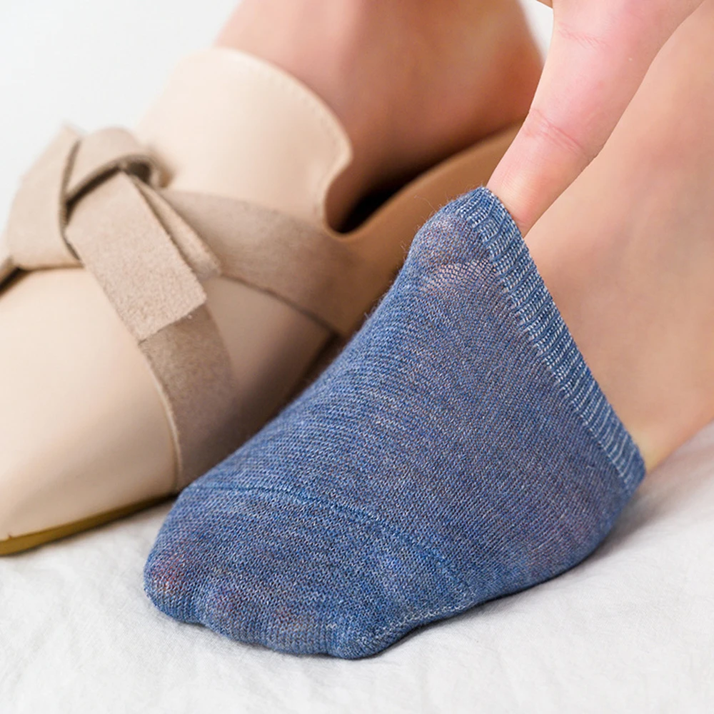 10 Pieces = 5 Pairs Forefoot Half Foot Toe Socks Women Summer Invisible Socks Cover Female Breathable No Show Socks Candy Color