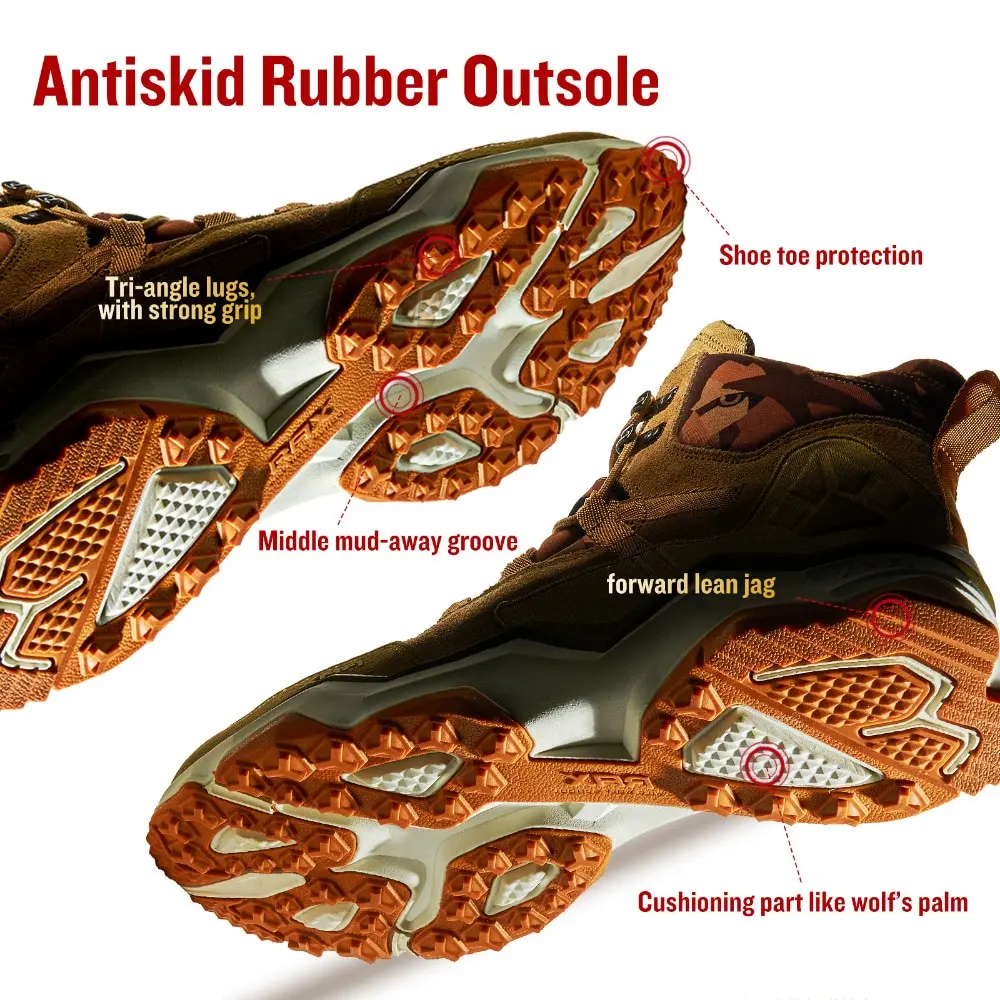 RAX Men Hiking Shoes Mid-top Leather Waterproof, Anti-slip, Anti-impact Outdoor Sports, Hiking, Camping, Hunting, Climbing Shoes