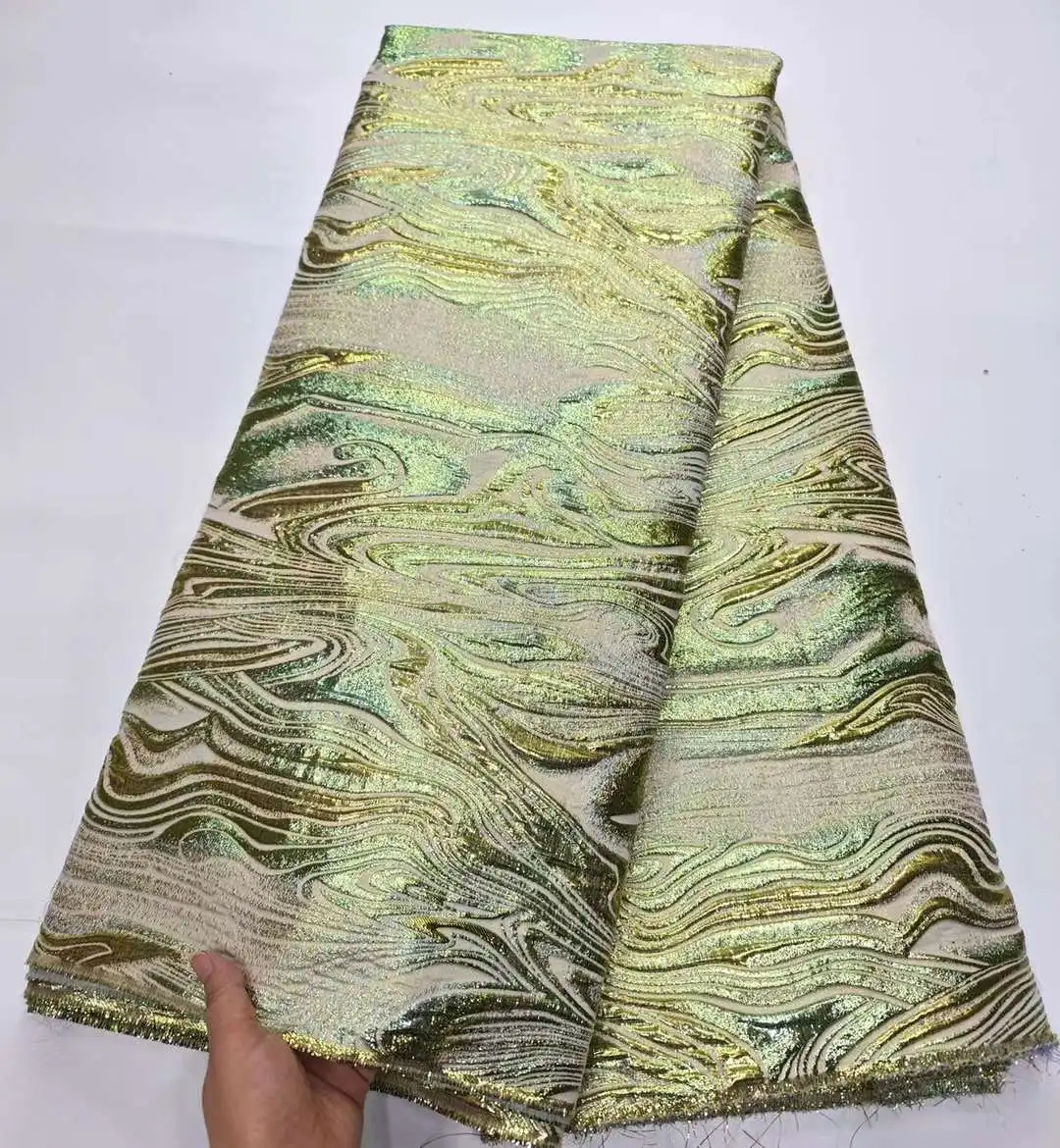 High Quality Brocade Fabric Jacquard 2024 Lace African Damask Fabric Material for Clothes Women 2025 Sewing Nigerian Fabric new 5 Yards