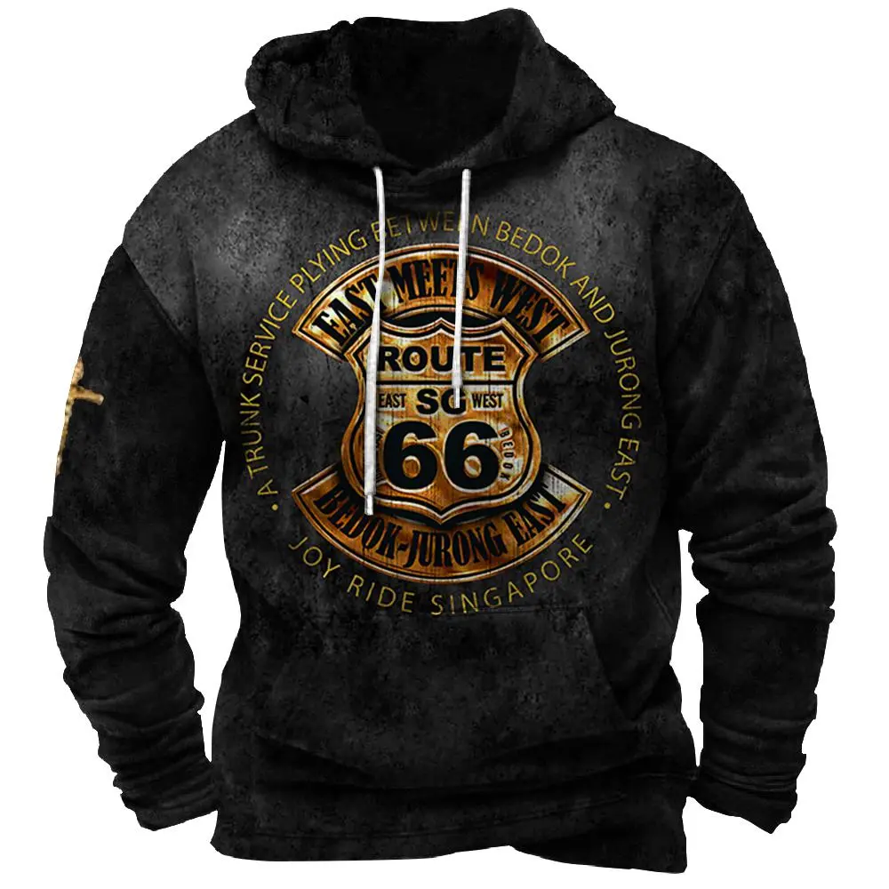 Men's Sweater Winter Hoodie Vintage Long Sleeve Street new 2025 Long Sleeve Pullover Casual Racing Print Tops Sweatshirt Street Clothes