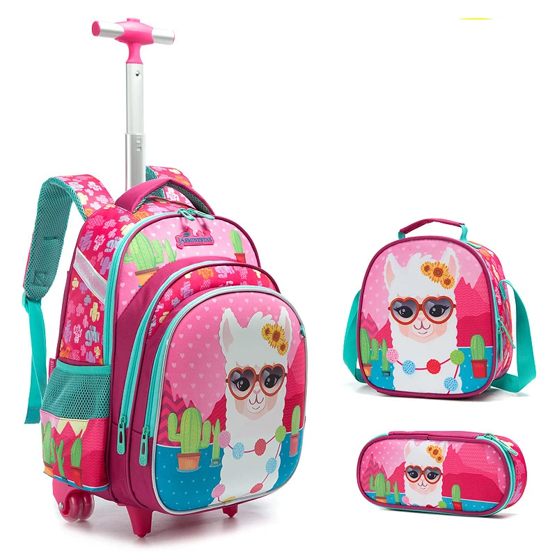 Children Boy School bag Set With Wheels Backpack For Student Girls Trolley Bag With Lunch Bag Pencil Case School 2025 new Backpack Set
