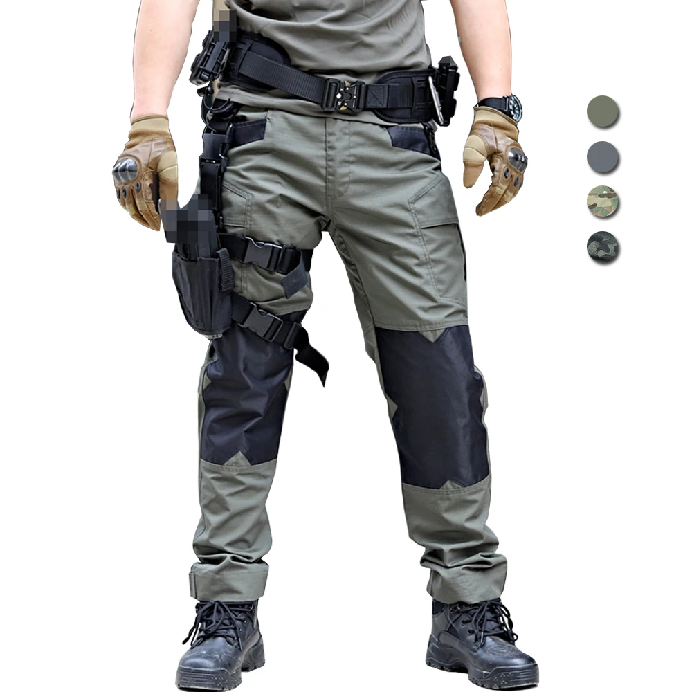 Tactical Pants Men Army Cargo Pant IX6 Raider Outdoor Multi-pocket Knee Patch Ripstop Camouflage Loose Airsoft Trousers