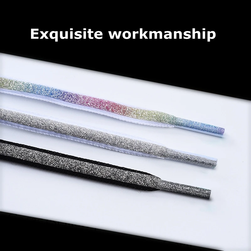 1Pair Semicircle Reflective 2025 Shoelaces Luminous Sneakers Shoelace Laser sequin Shoe laces Fluorescent Laces new Shoes 100/120/140cm