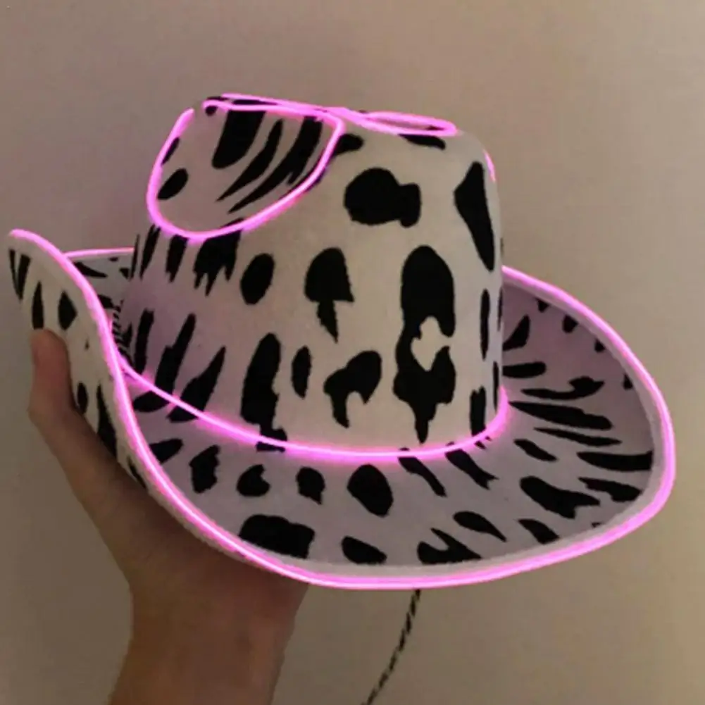 2023 Pink Cowgirl Hat Luminous Led Western Cowboy Hat For Bachelorette Party Country Wedding Glow In The Bridal Party Hat