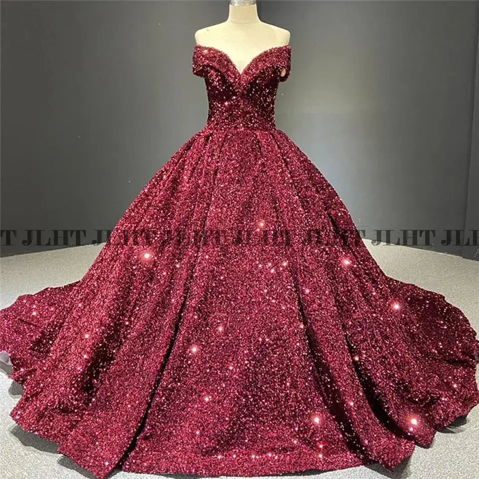 Gray Formal Party Night Evening Dresses 2022 Luxury Women Elegant Sequined Robe De Soiree Off Shoulder Vintage Long Prom Dress