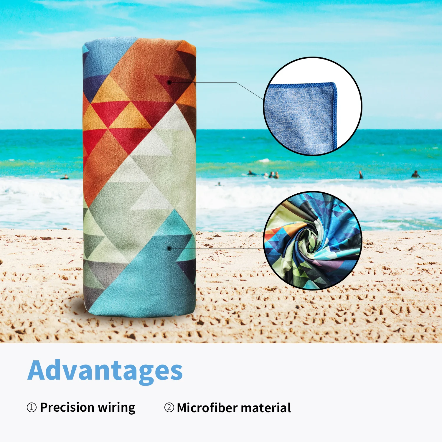 HiTurbo Microfiber Quick Drying Beach Towels With Carrying Bag, Ultra new 2025 Lightweight, Fast-drying Super Absorbent Bohemian Printing