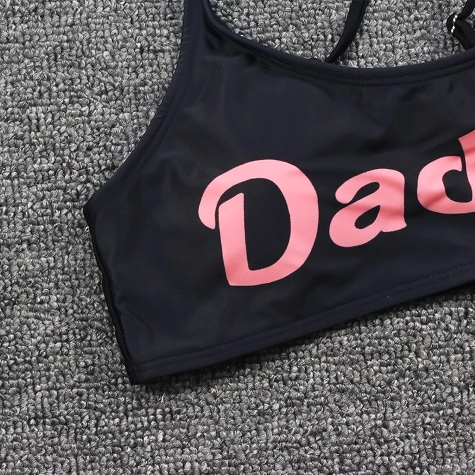 Womens Yes Daddy Baby Lover Bra Crop Tops with Briefs Lingerie Exotic Set Anime Cosplay Costumes Babydoll Bikini Swimwear 2023