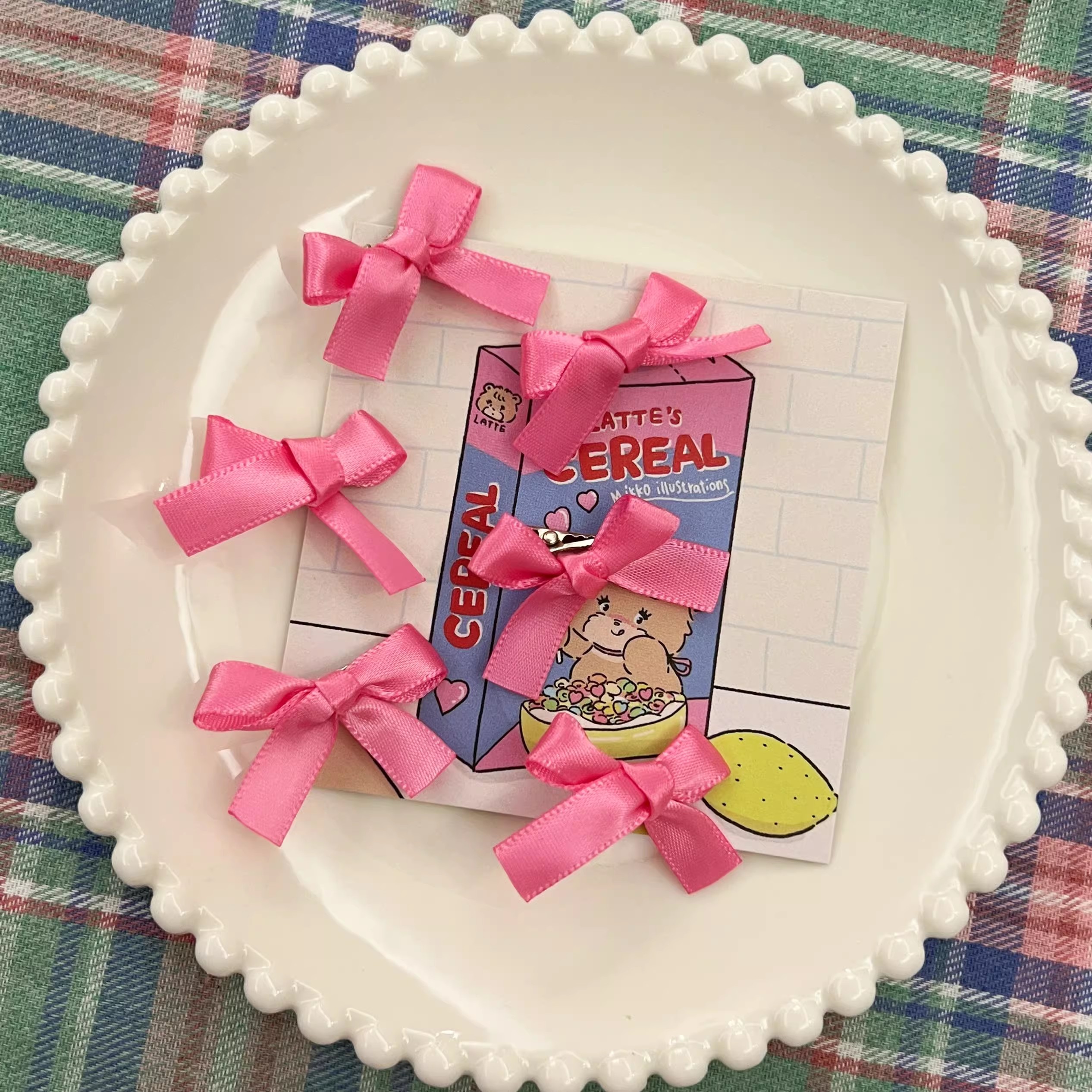 2023 Korean Sweet Pink Bow Hairpin Girl Women Y2K Hair Barrette Lolita Duckbill Clip Side Clip Headwear Hair Accessories