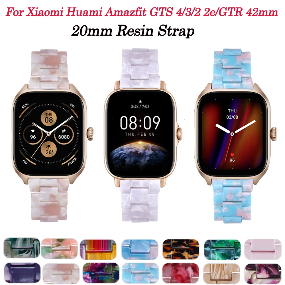 Replacement 20mm Smartwatch Strap 2025 For Xiaomi Huami Amazfit GTS 2/3/4 Resin Watchband Amazfit GTR new 42MM/GTS2-4 Mini/BIp U Bracelet