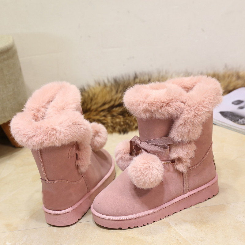 2023 New Women Fur Fleece Lined Thermal Flat Snow Shoes Comfortable Lightweight Winter Keep Warm Boat Shoes Loafers Shoes