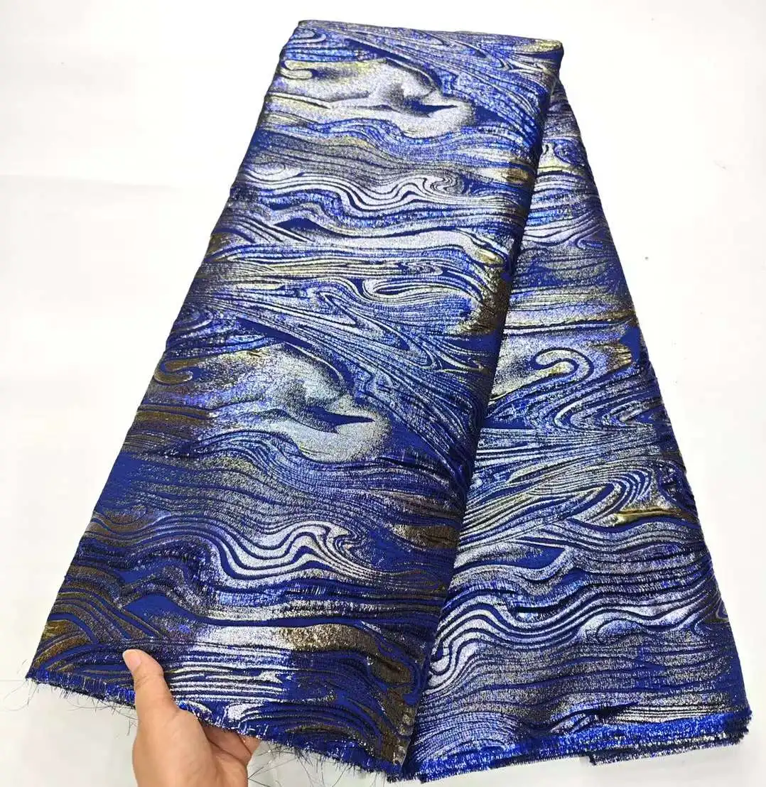 High Quality Brocade Fabric Jacquard 2024 Lace African Damask Fabric Material for Clothes Women 2025 Sewing Nigerian Fabric new 5 Yards