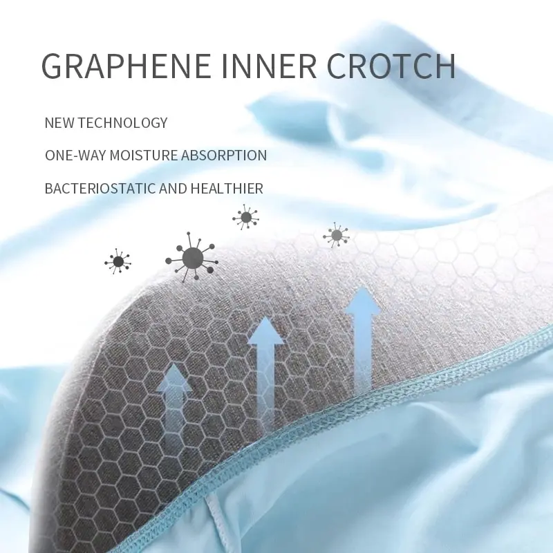 4PCS/Set Boxers Ice Silk Man Underwear Boxer Graphene Men Underpants Breathable Comfortable Men's Panties Ultrathin Shorts Trunk